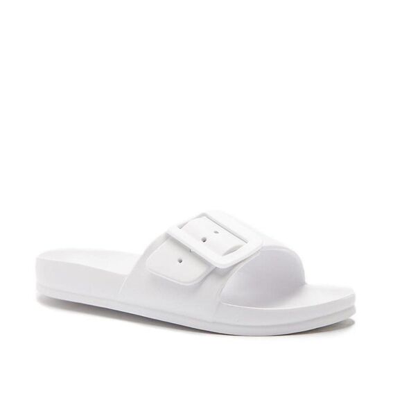 Qupid Shoes - NEW Qupid Buckle Eva Women's White Slides Sandals 8 9